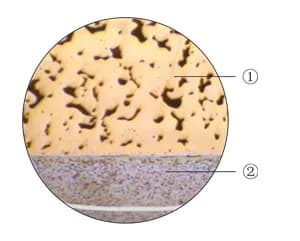 Структура биметаллического подшипника HMG-800/815 — стальная основа + бронзовый слой