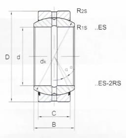 Конструкция подшипника GE16ES / GE16ES-2RS — 16x30x14